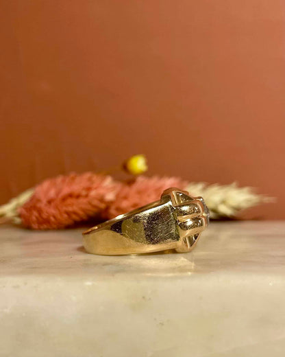 Bague Tank Diamant &amp; Or 18 carats 8.63 g &quot;Emile&quot; - Elliade Paris
