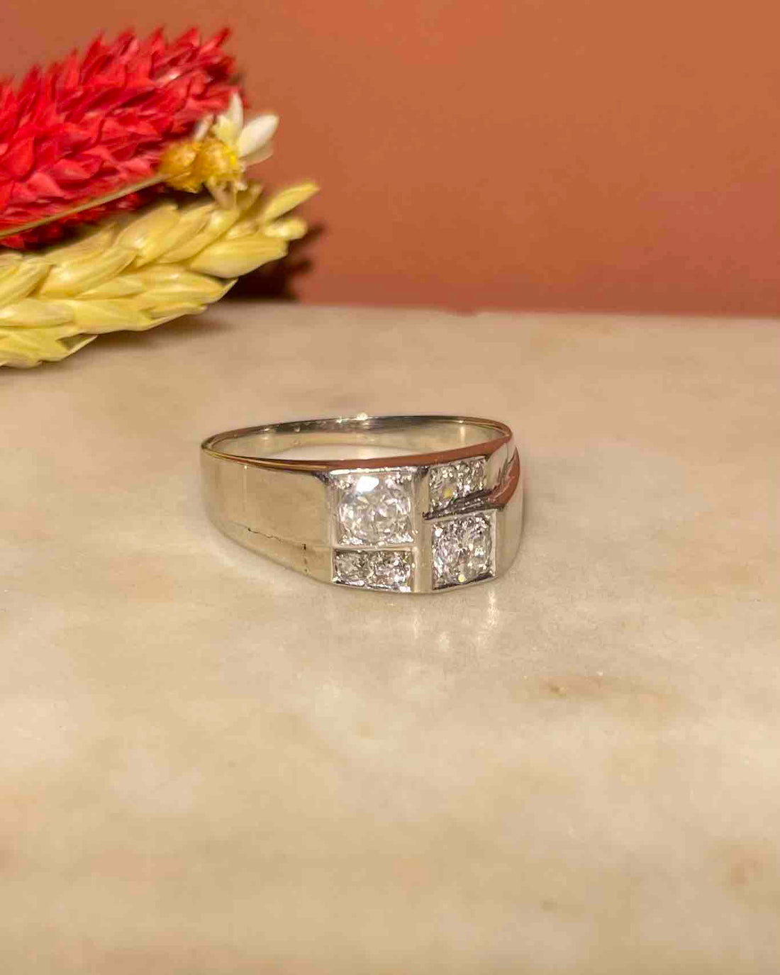 Bague Art-déco Diamants 0.90 carat  &quot;Geneva&quot;