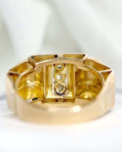 Bague Tank Diamants 0.28 carat "Angelina" 4.29g - Elliade Paris