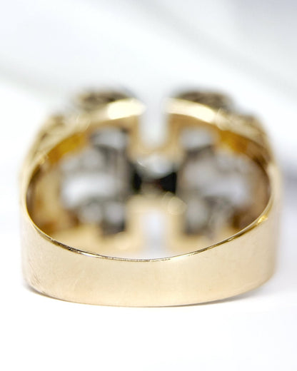 Bague Tank Diamants 0.32 carat &amp; Or 6.7g "Inaya" - Elliade Paris