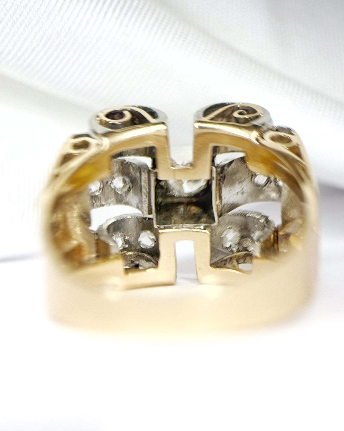 Bague Tank Diamants 0.32 carat &amp; Or 6.7g "Inaya" - Elliade Paris