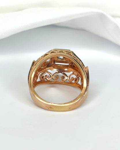 Bague Tank Diamants 0.35 carat &amp; Or 18 carats 7,58g "Lana" - Elliade Paris