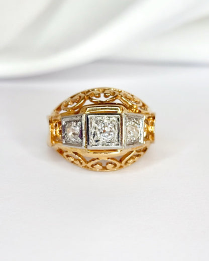 Bague Tank Diamants 0.35 carat &amp; Or 18 carats 7,58g "Lana" - Elliade Paris