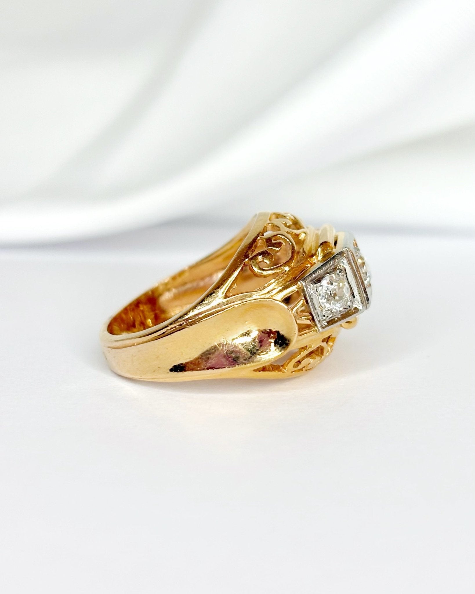 Bague Tank Diamants 0.35 carat &amp; Or 18 carats 7,58g "Lana" - Elliade Paris