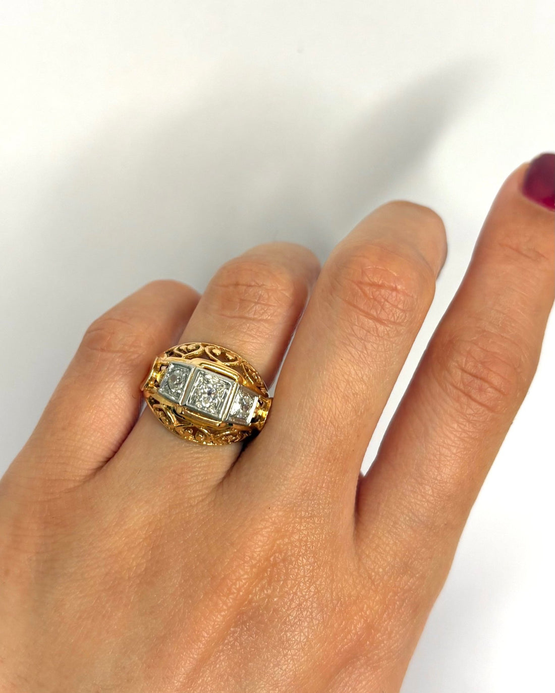 Bague Tank Diamants 0.35 carat &amp; Or 18 carats 7,58g "Lana" - Elliade Paris