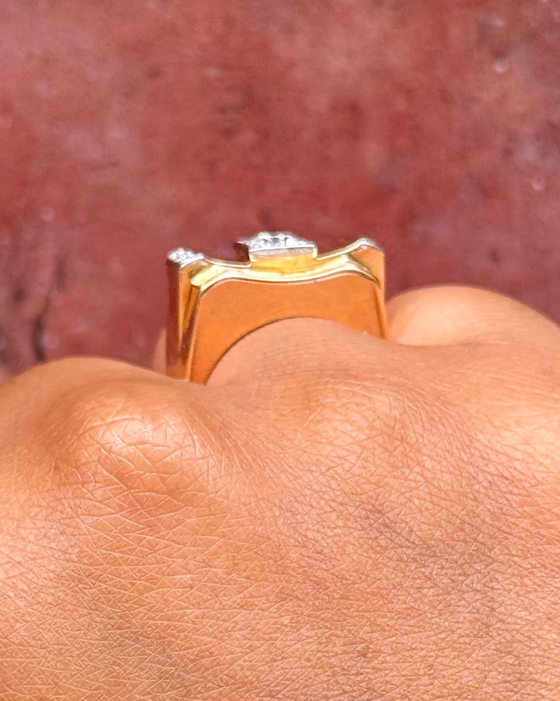 Bague Tank Diamants 0.57 carat &amp; Or 18 carats 8.86g "Cassie" - Elliade Paris