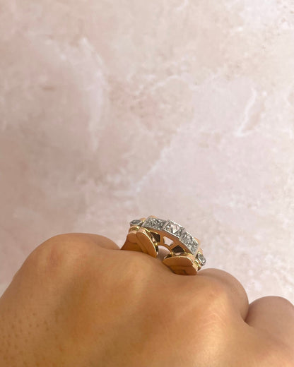 Bague Tank Diamants 0.60 carat &amp; Or 13,52g "Bérénice" - Elliade Paris
