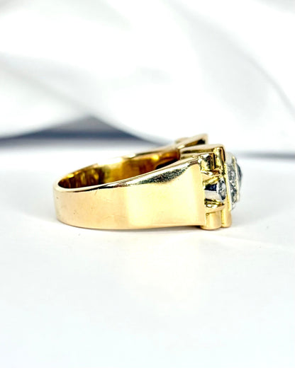 Bague Tank Diamants 0.60 carat &amp; Or 13,52g "Bérénice" - Elliade Paris
