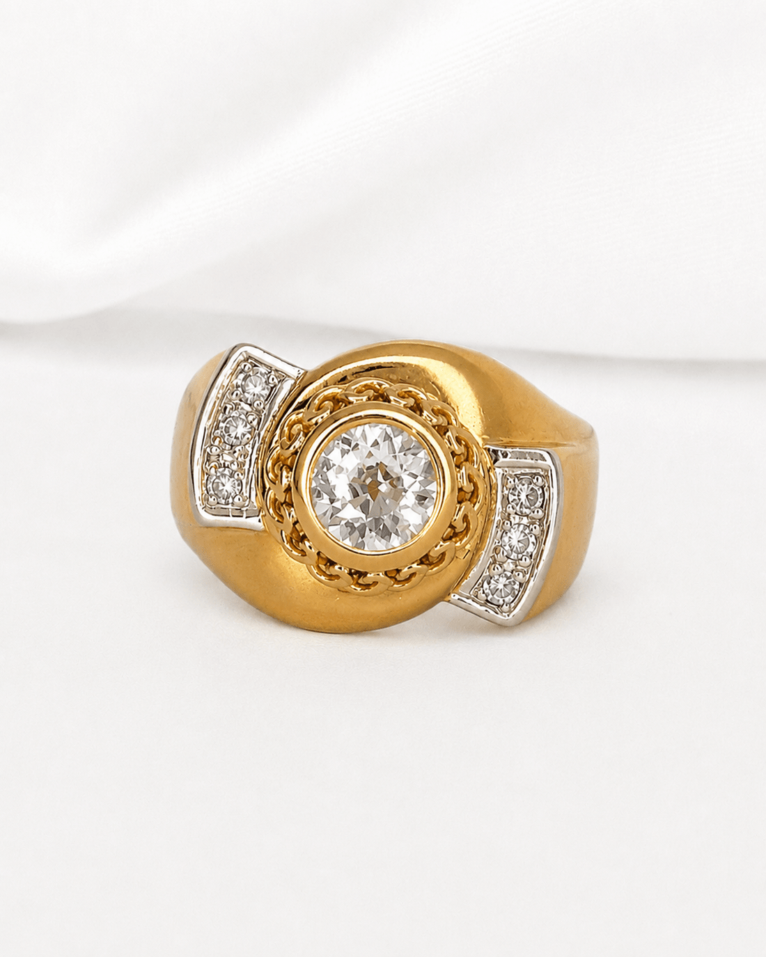 Bague Tank Diamants 0.62 carat "Zian" 6,16g - Elliade Paris