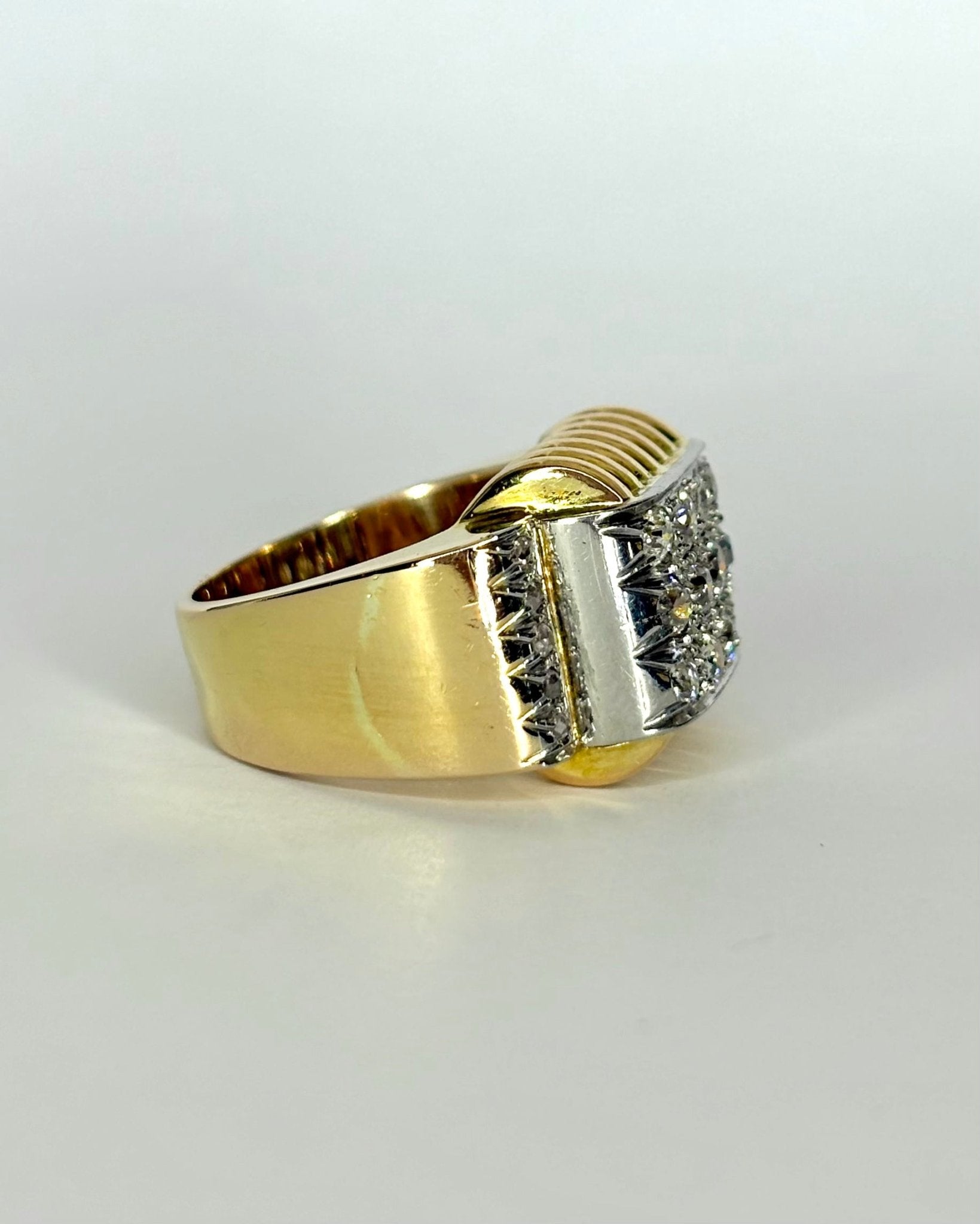 Bague Tank Diamants 0.89 ct &amp; Or 12,03g "Julia" - Elliade Paris