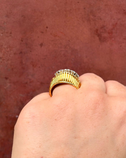 Bague Tank Diamants 1.03 carat &amp; Or 18 carats 9 g "Lally" - Elliade Paris