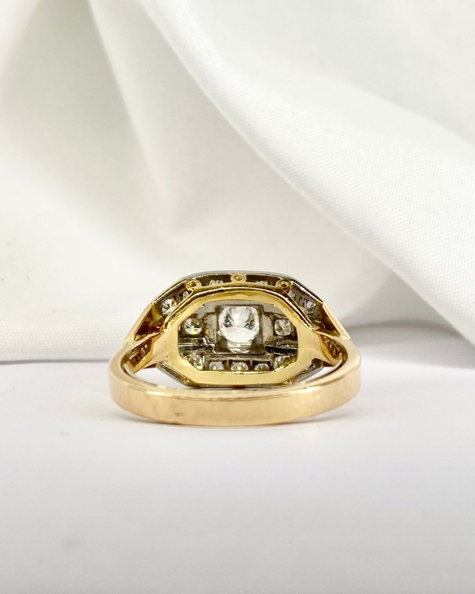 Bague Tank Diamants 1.12 carat &amp; Or 6,6g "Daria" - Elliade Paris