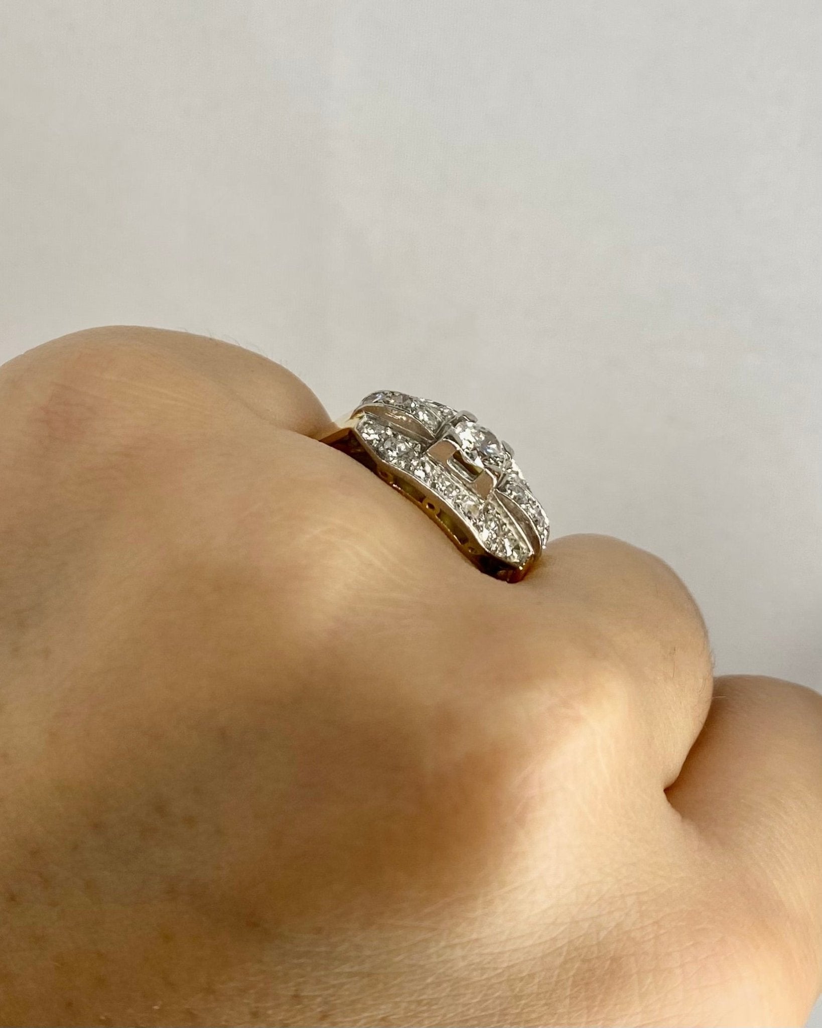 Bague Tank Diamants 1.12 carat &amp; Or 6,6g "Daria" - Elliade Paris