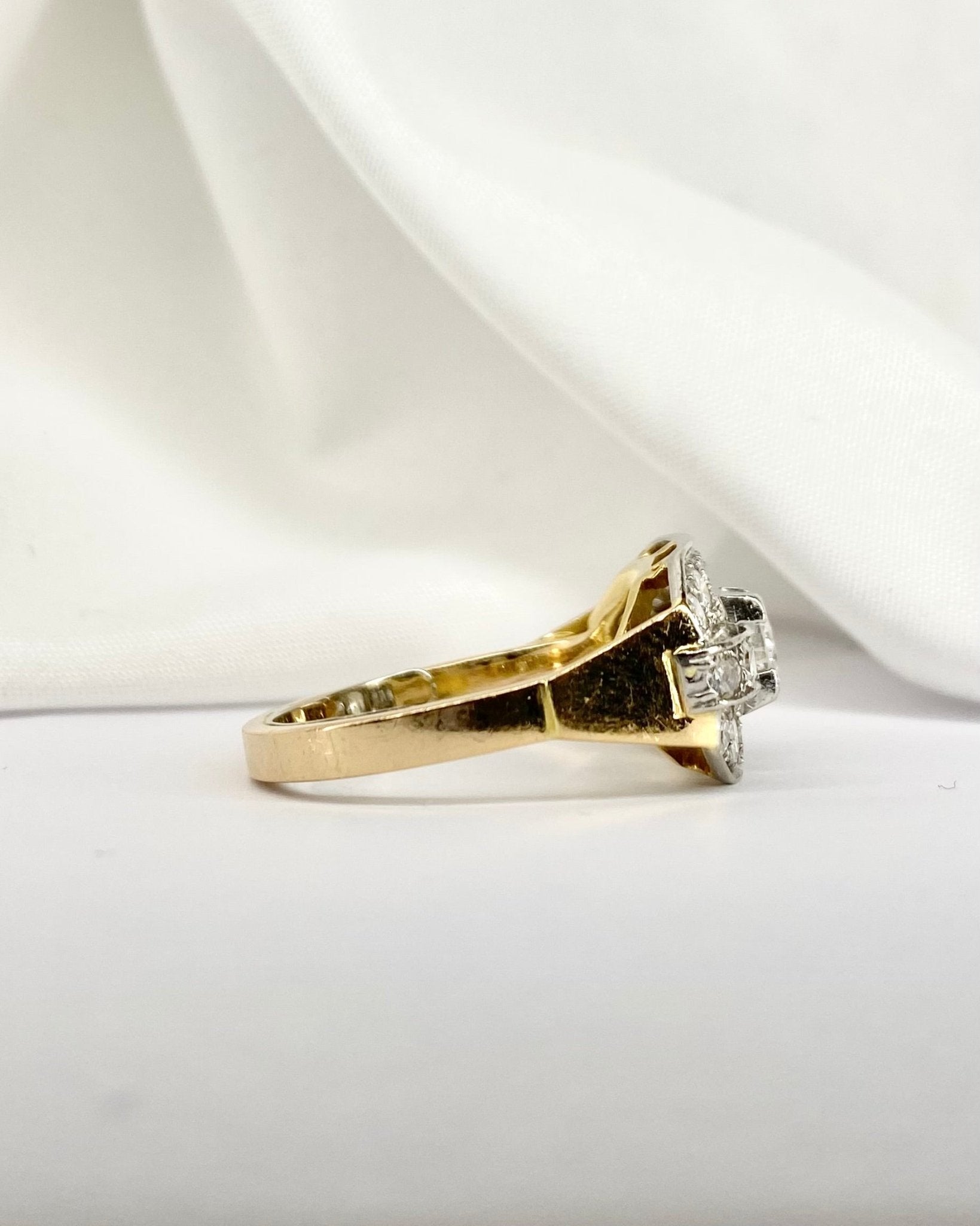 Bague Tank Diamants 1.12 carat &amp; Or 6,6g &quot;Daria&quot; - Elliade Paris