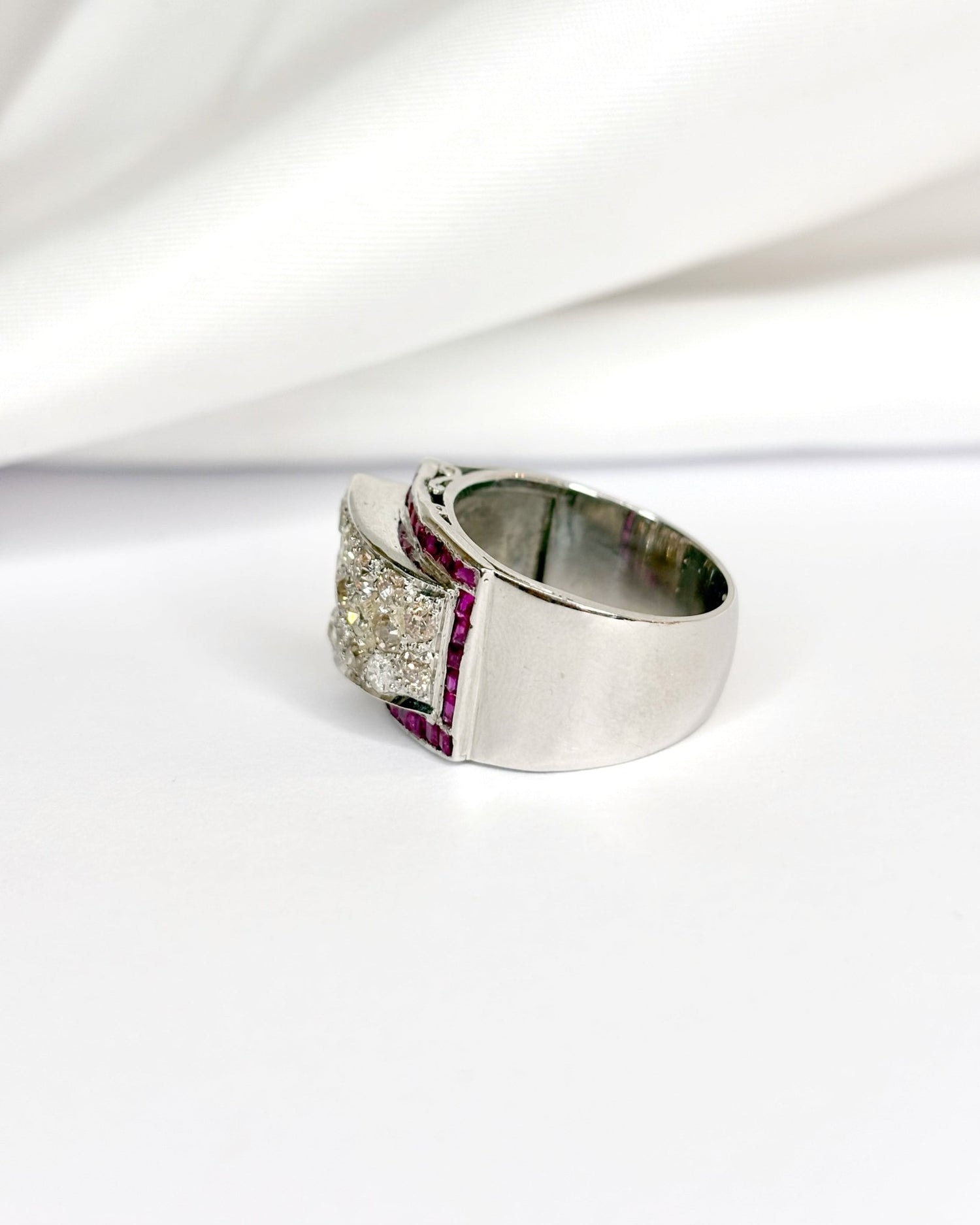 Bague Tank Diamants 1.20 carat &amp; or 10,12 g "Samantha" - Elliade Paris