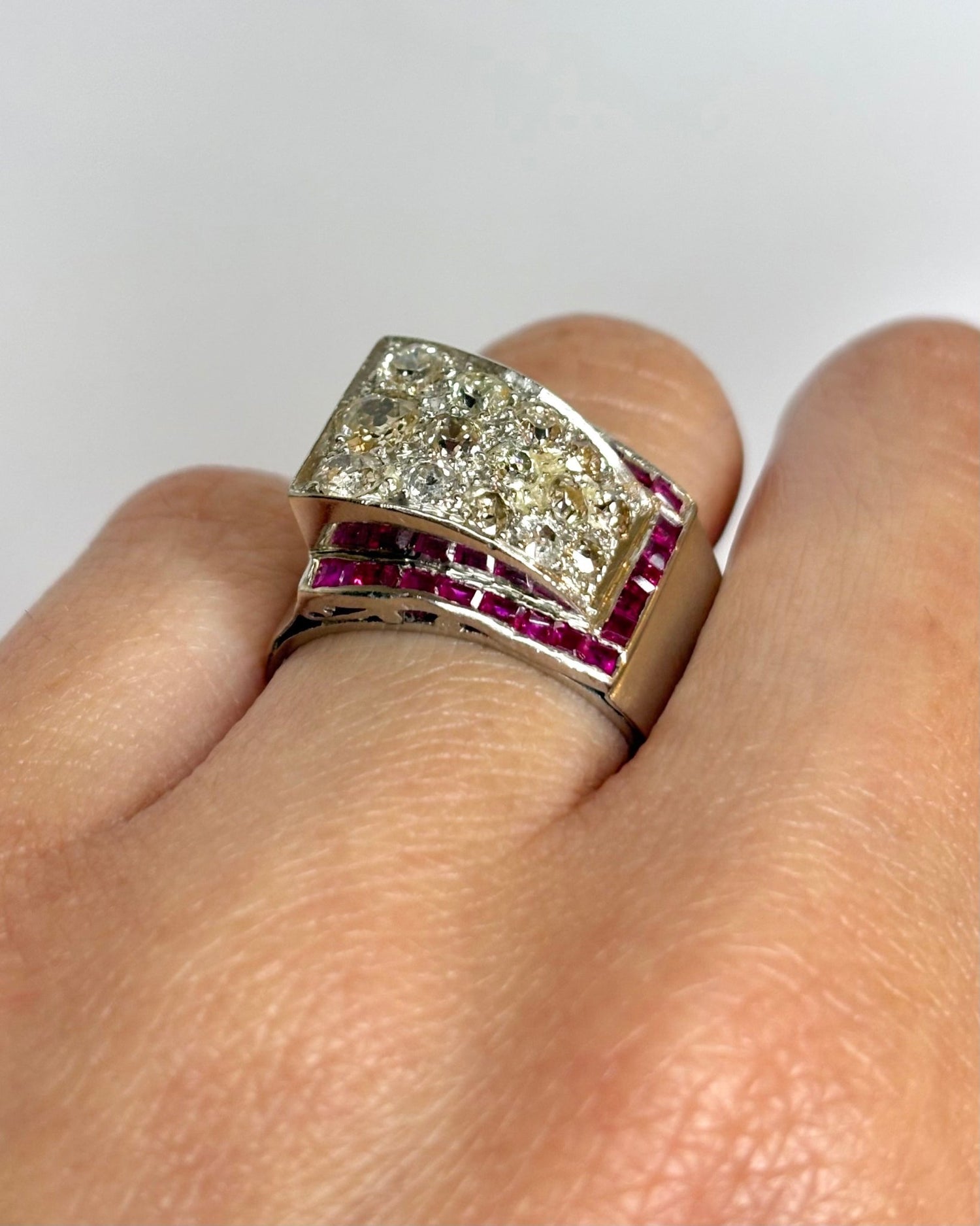 Bague Tank Diamants 1.20 carat &amp; or 10,12 g "Samantha" - Elliade Paris