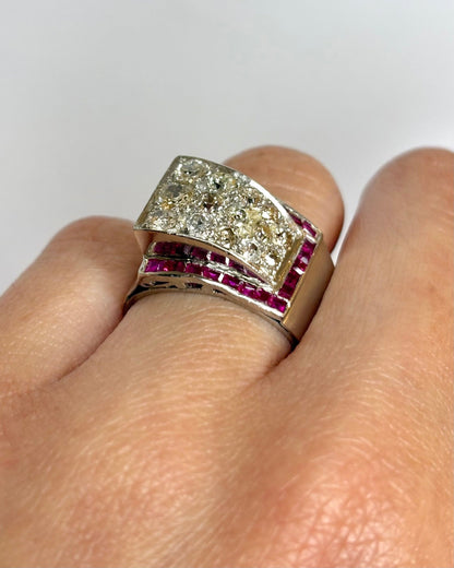 Bague Tank Diamants 1.20 carat &amp; or 10,12 g "Samantha" - Elliade Paris