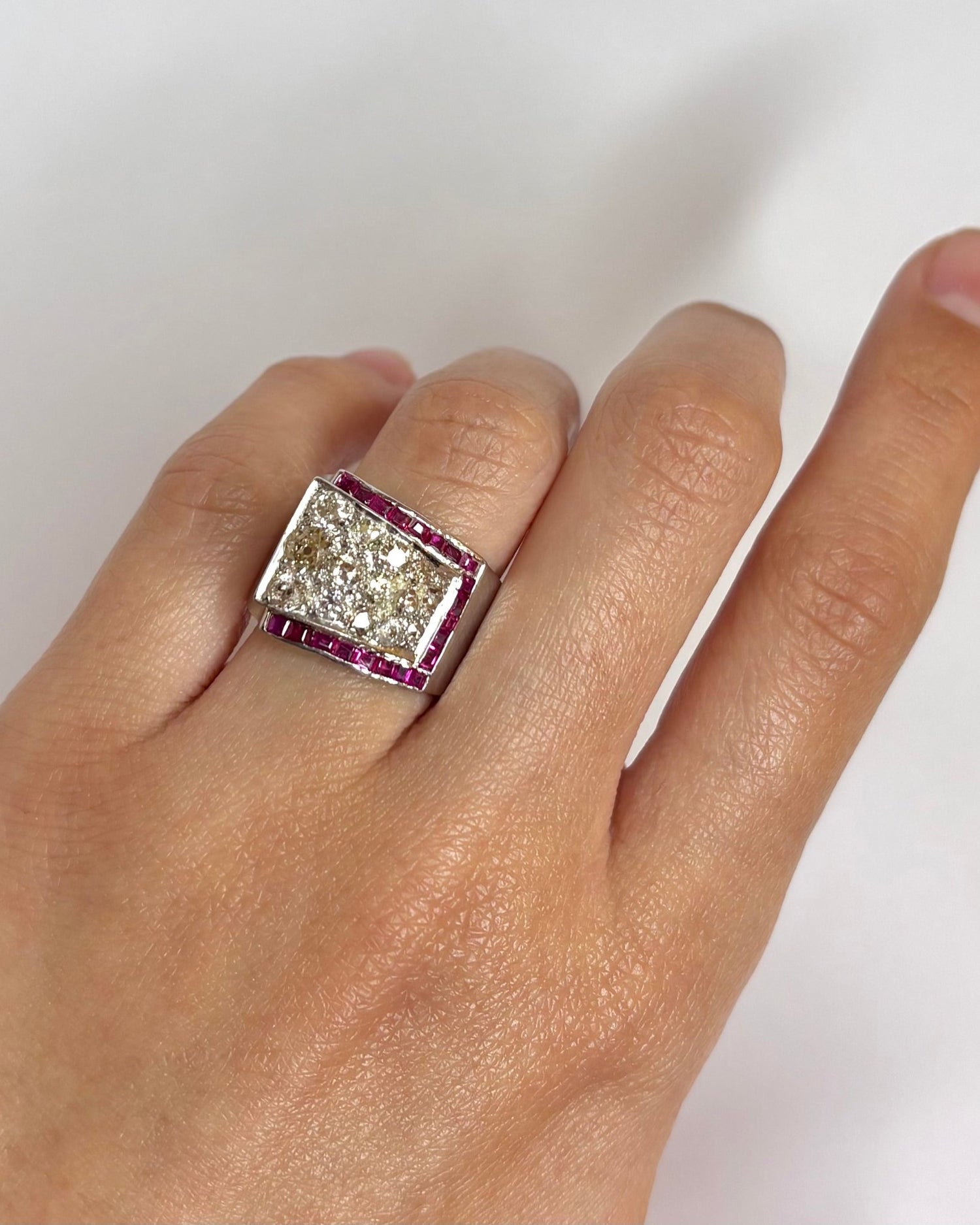 Bague Tank Diamants 1.20 carat &amp; or 10,12 g "Samantha" - Elliade Paris