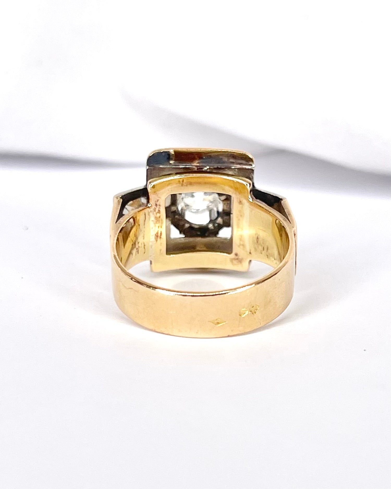 Bague Tank Diamants 1.20 carat &amp; or 7,37g "Amandine" - Elliade Paris