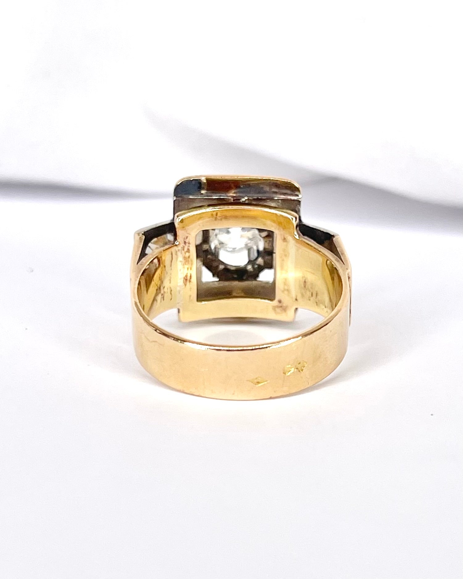 Bague Tank Diamants 1.20 carat &amp; or 7,37g "Amandine" - Elliade Paris