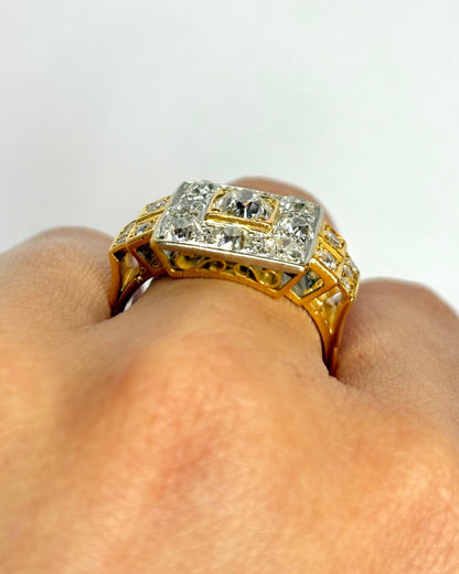 Bague Tank Diamants 3.13 carats "Pénelope" - Elliade Paris