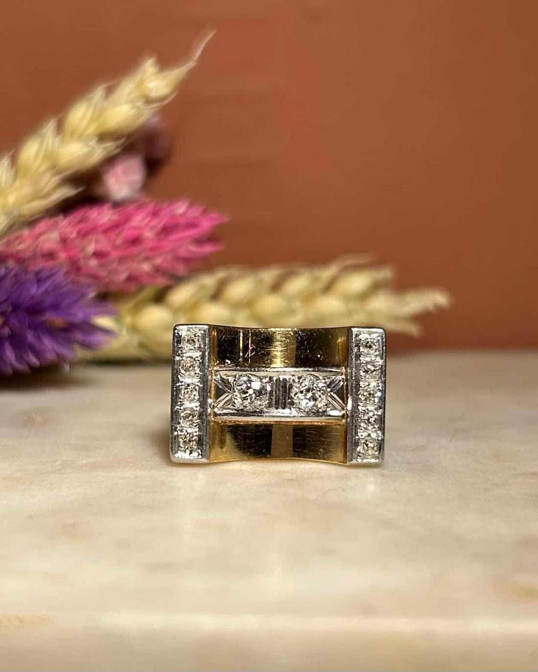 Bague Tank Vintage Diamants &quot;Jayna&quot;