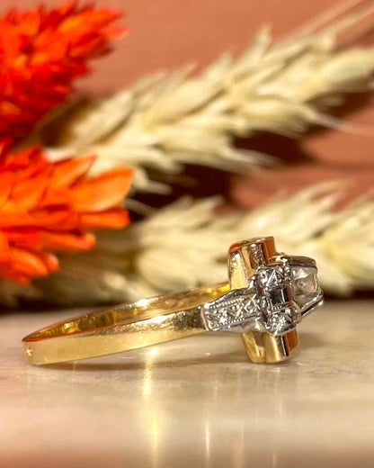 Bague Tank Art-déco Diamant &quot;Gladys&quot;