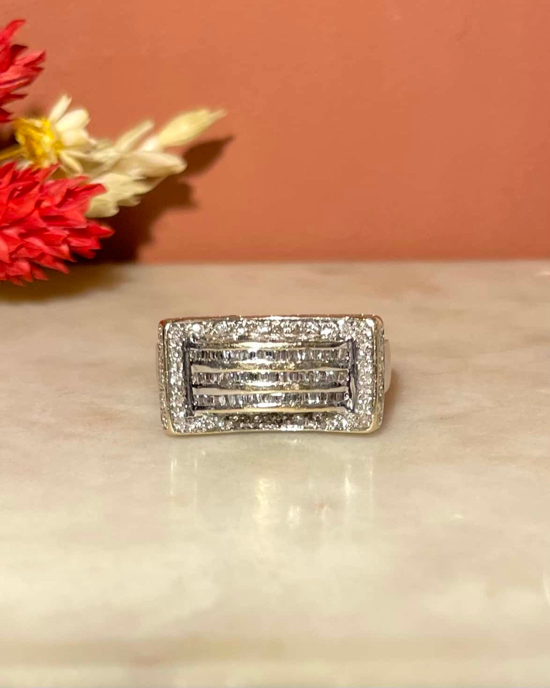 Bague Vintage Tank 124 Diamants &quot;Alyssa&quot;