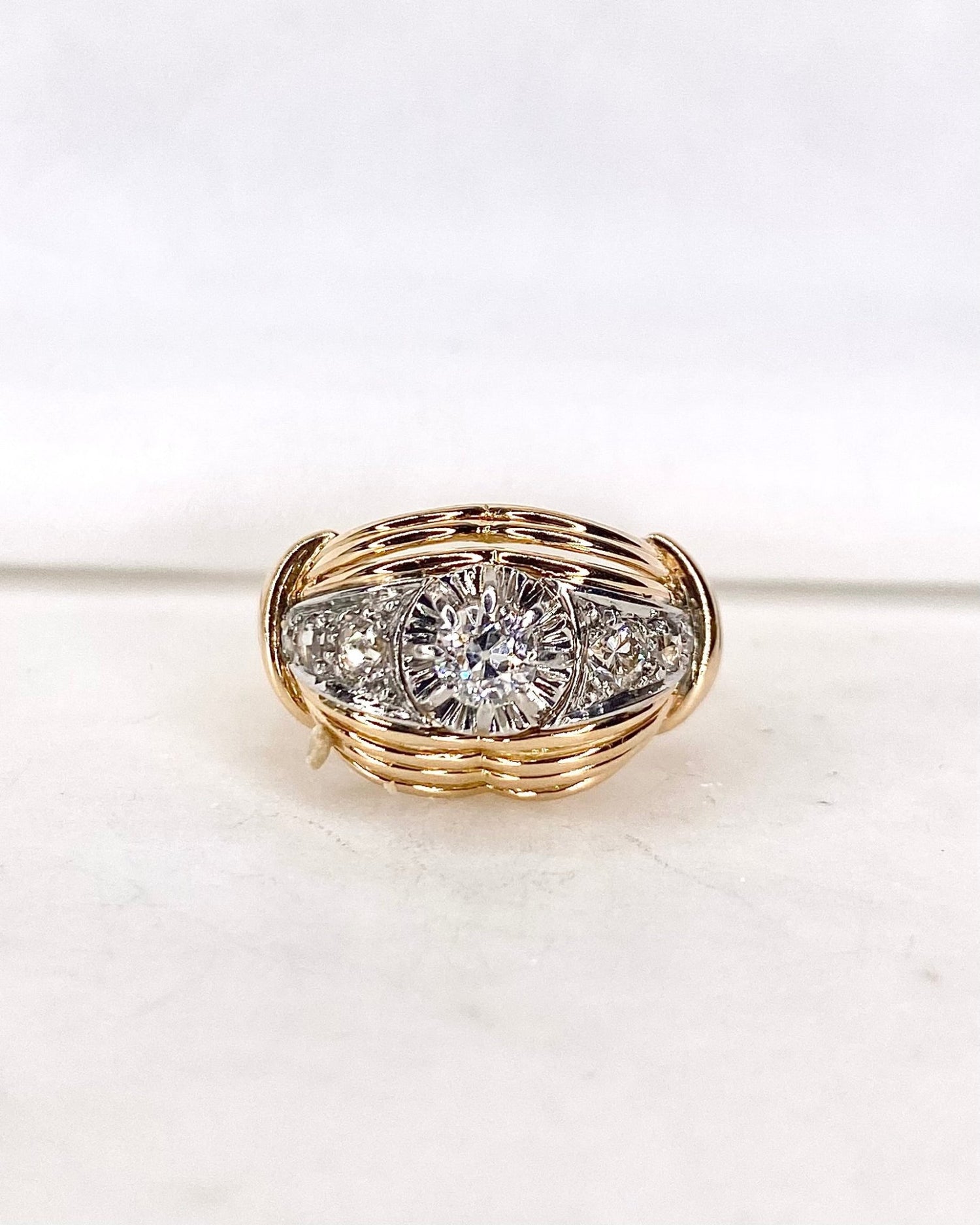 Bague Tank Diamants &quot;Manille&quot; - Elliade Paris