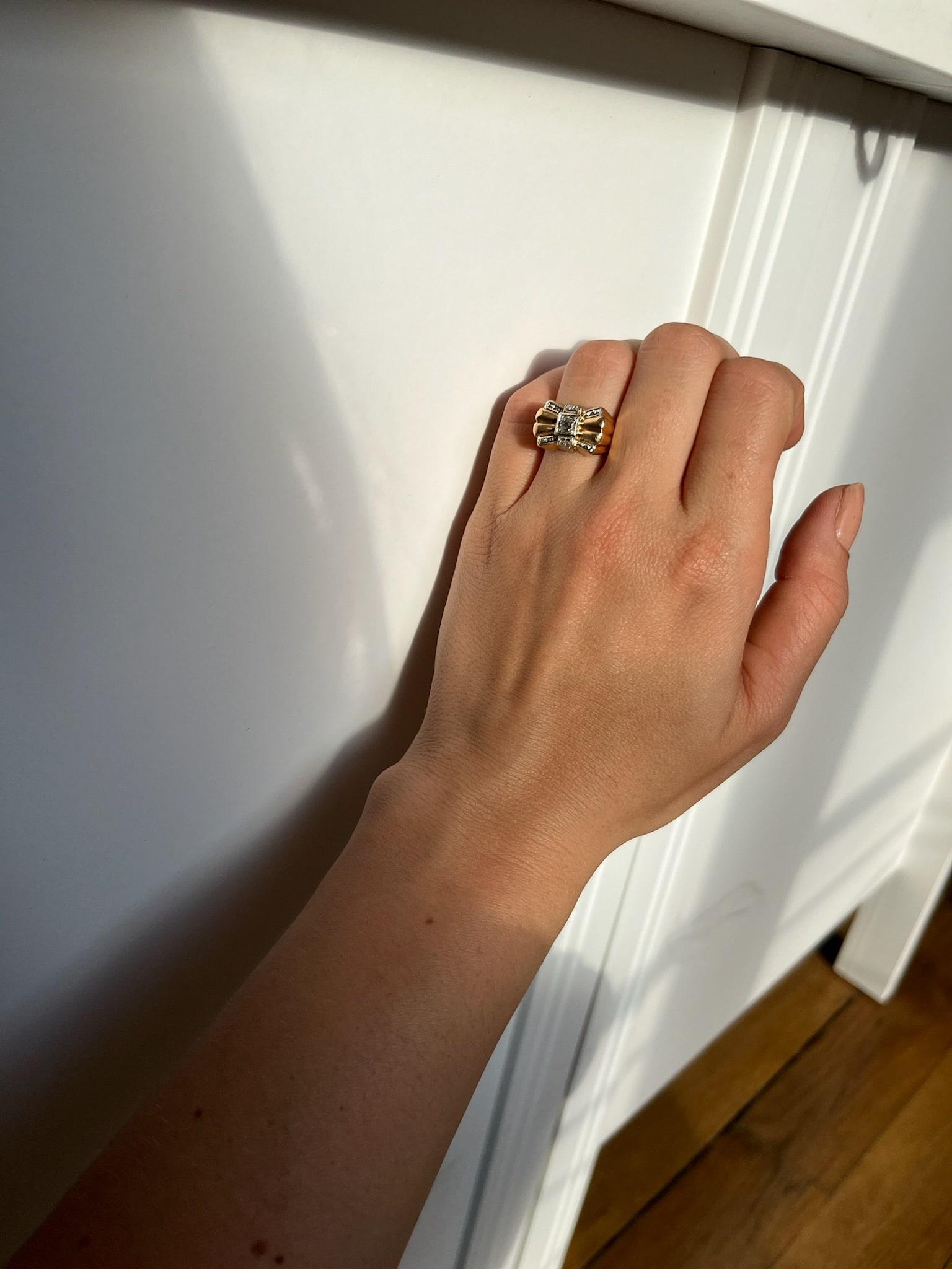 Bague Tank Diamants "Opaline" - Elliade Paris