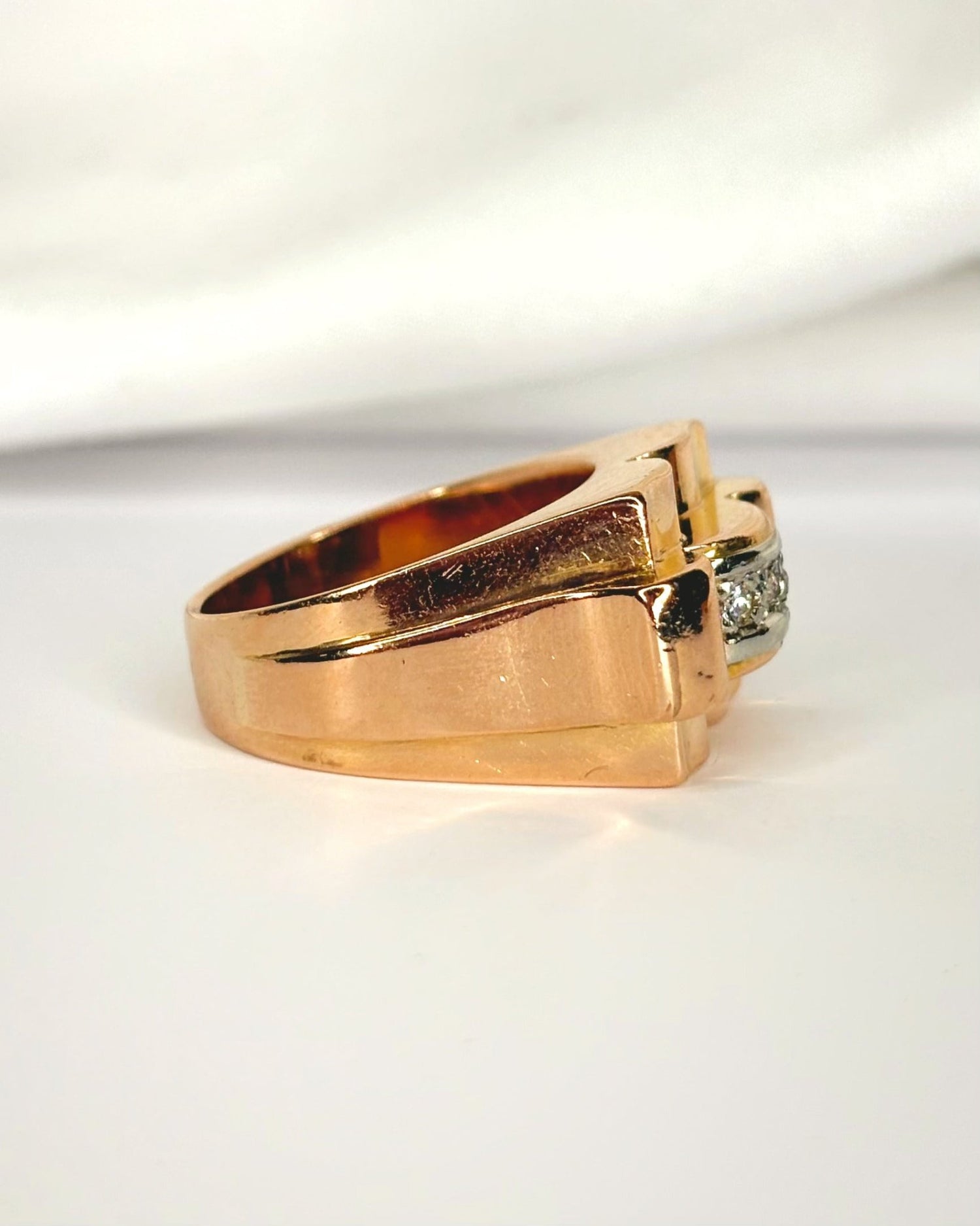 Bague Tank Diamants &amp; Or 18 carats 7.66g "Billie" - Elliade Paris