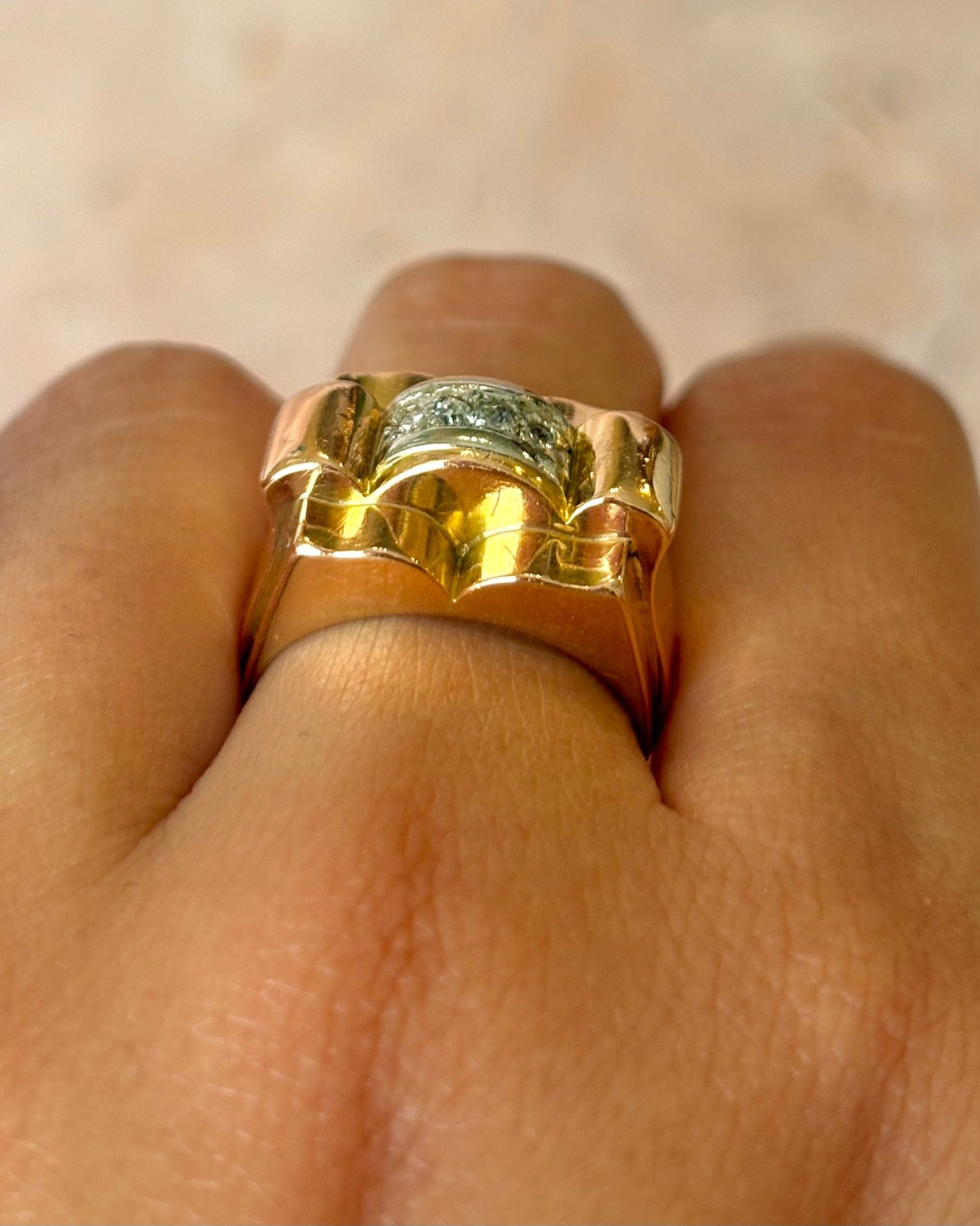 Bague Tank Diamants &amp; Or 18 carats 7.66g "Billie" - Elliade Paris