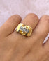 Bague Tank Diamants & Or 4.63g "Danaë" - Elliade Paris
