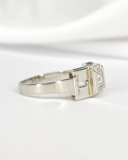 Bague Tank Diamants &amp; Or 5.29g "Laurine" - Elliade Paris