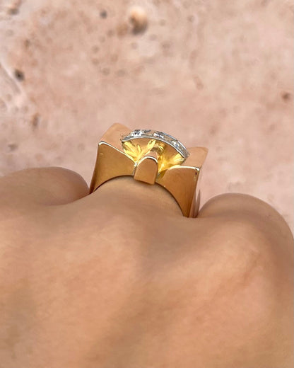 Bague Tank Diamants &amp; or 5,85g "Noella" - Elliade Paris