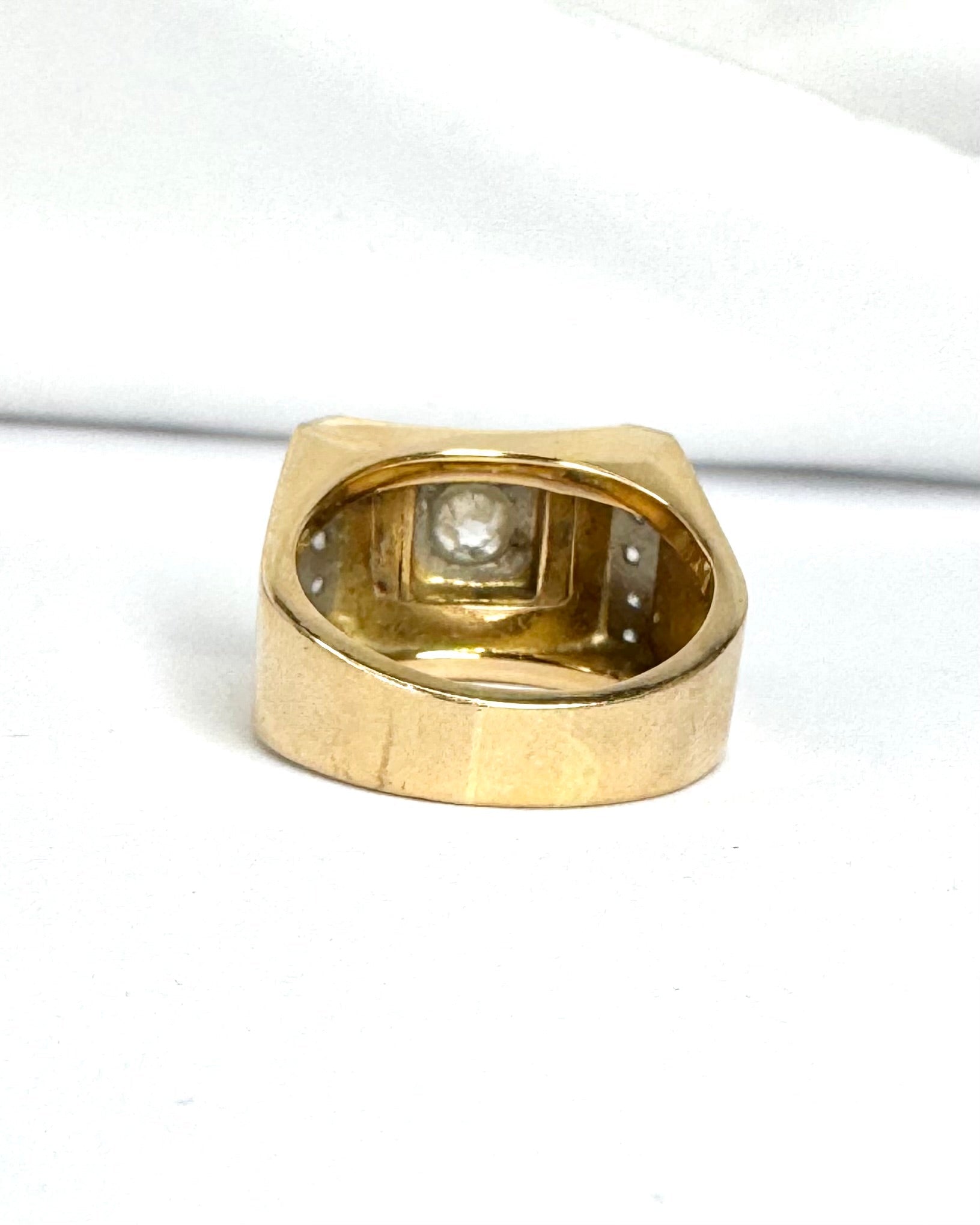 Bague Tank Diamants &amp; Or rose 10,41g "Liliana" - Elliade Paris