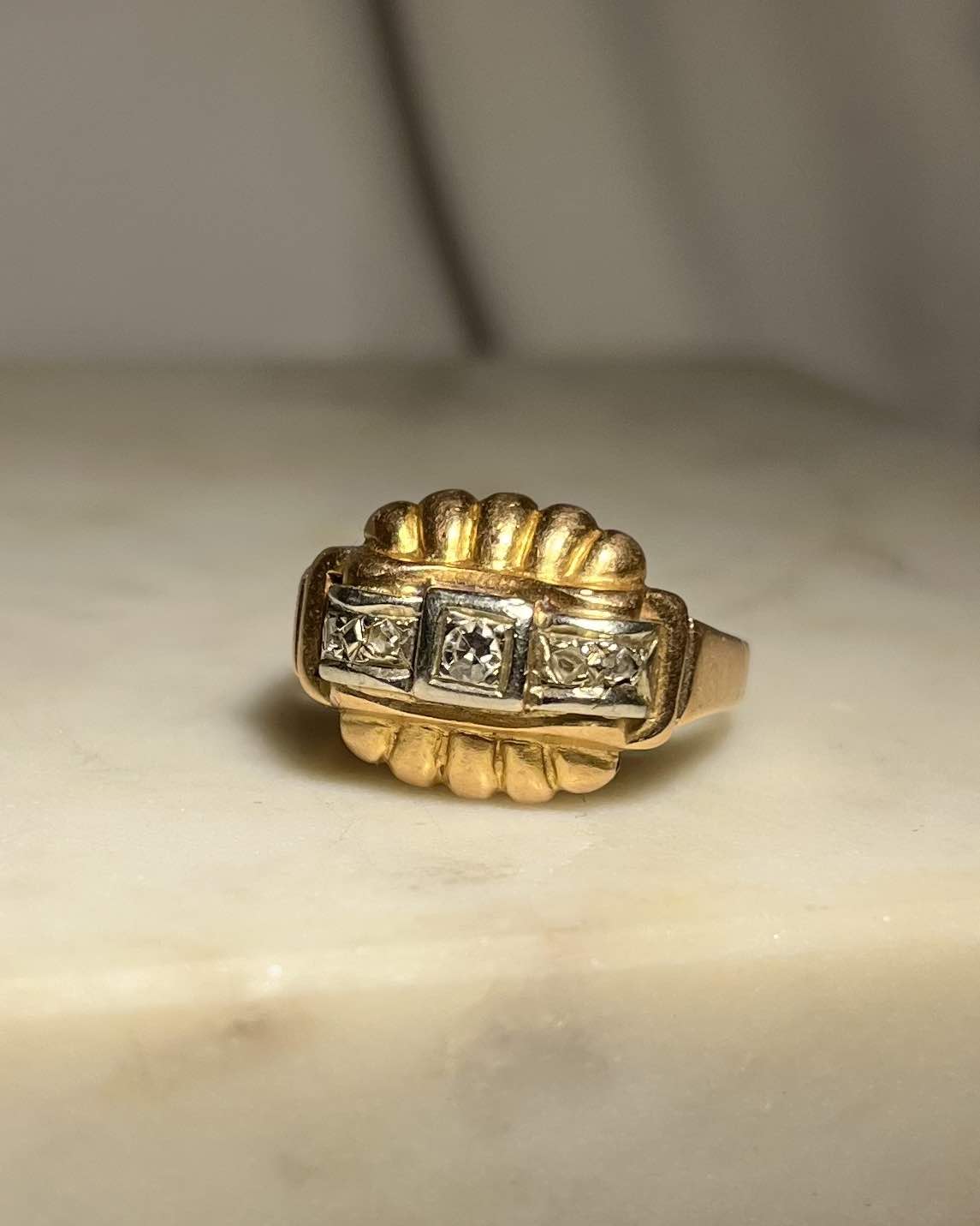 Bague Tank Diamants &quot;Toscane&quot; - Elliade Paris