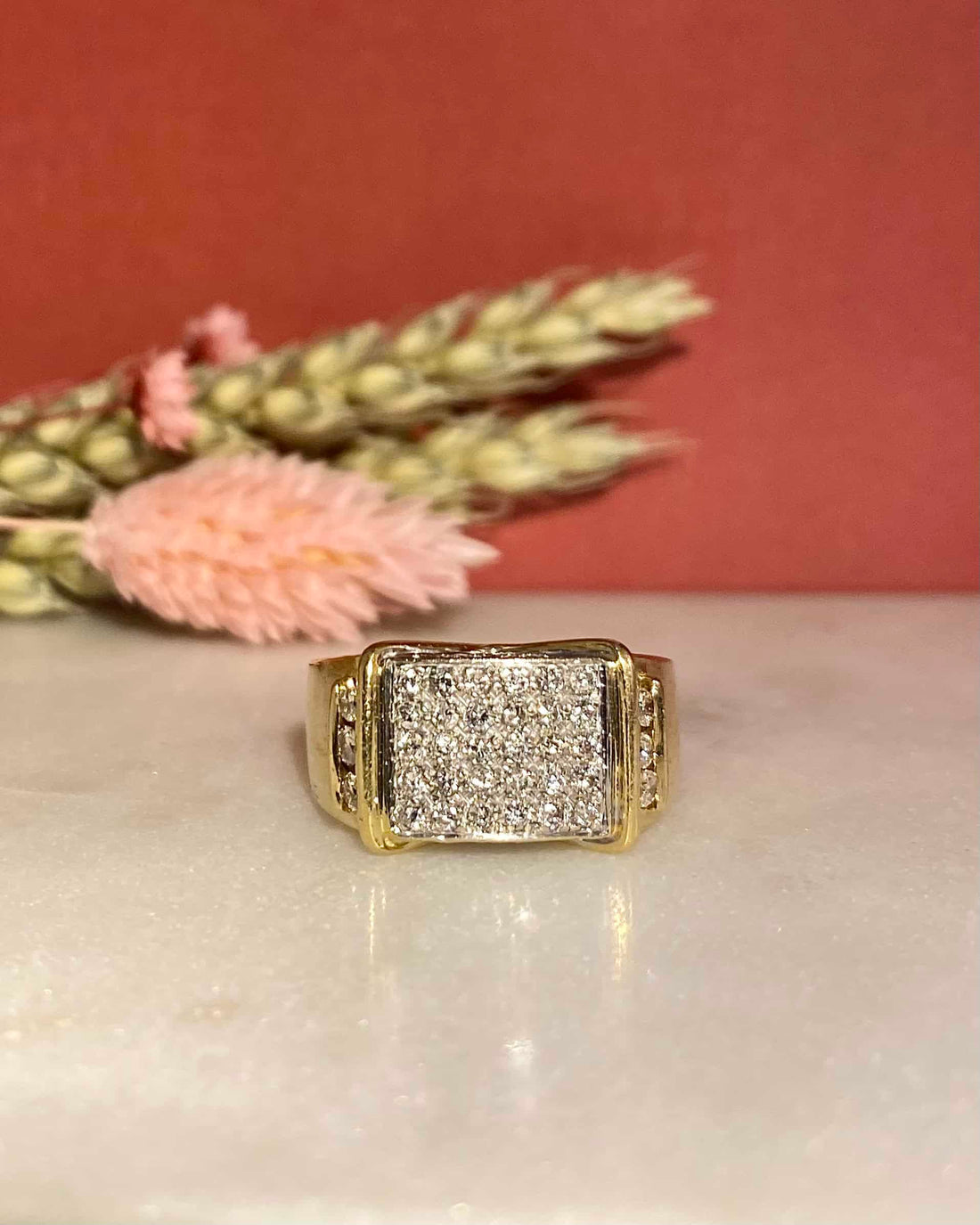 Vintage Tank Ring 60 Diamonds &quot;Christina&quot;
