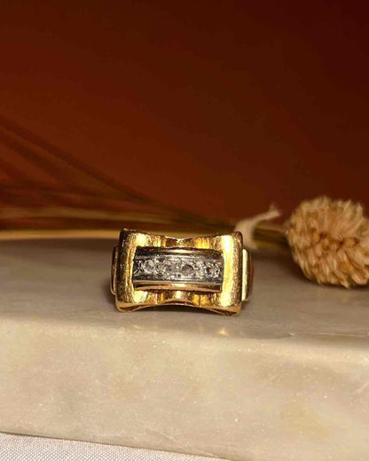 Bague Tank Diamants vintage &quot;Alicia&quot; - Elliade Paris
