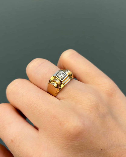 Bague Vintage Tank Diamants &quot;Sixtine&quot; - Elliade Paris