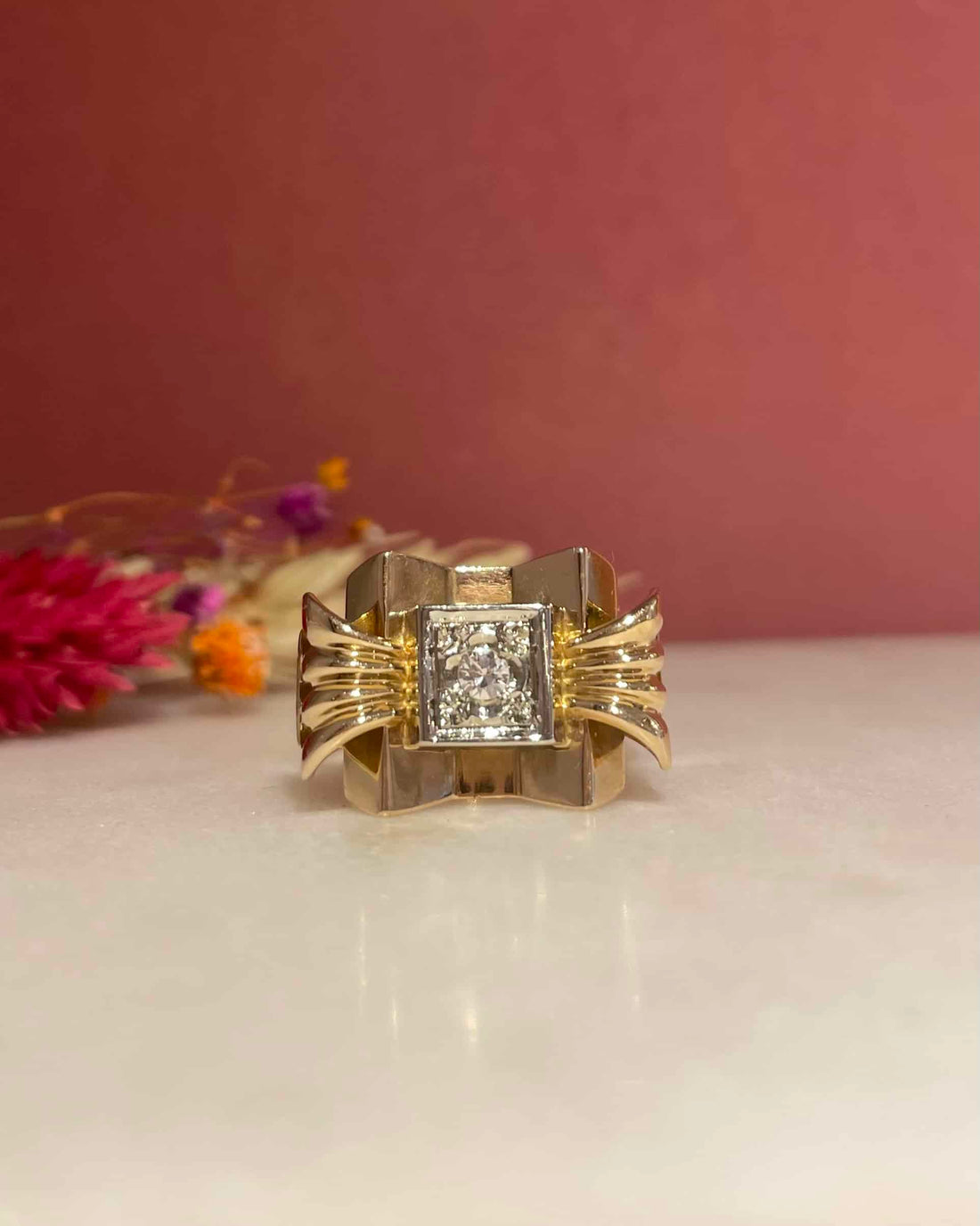 &quot;Romeo&quot; Diamond Tank Ring
