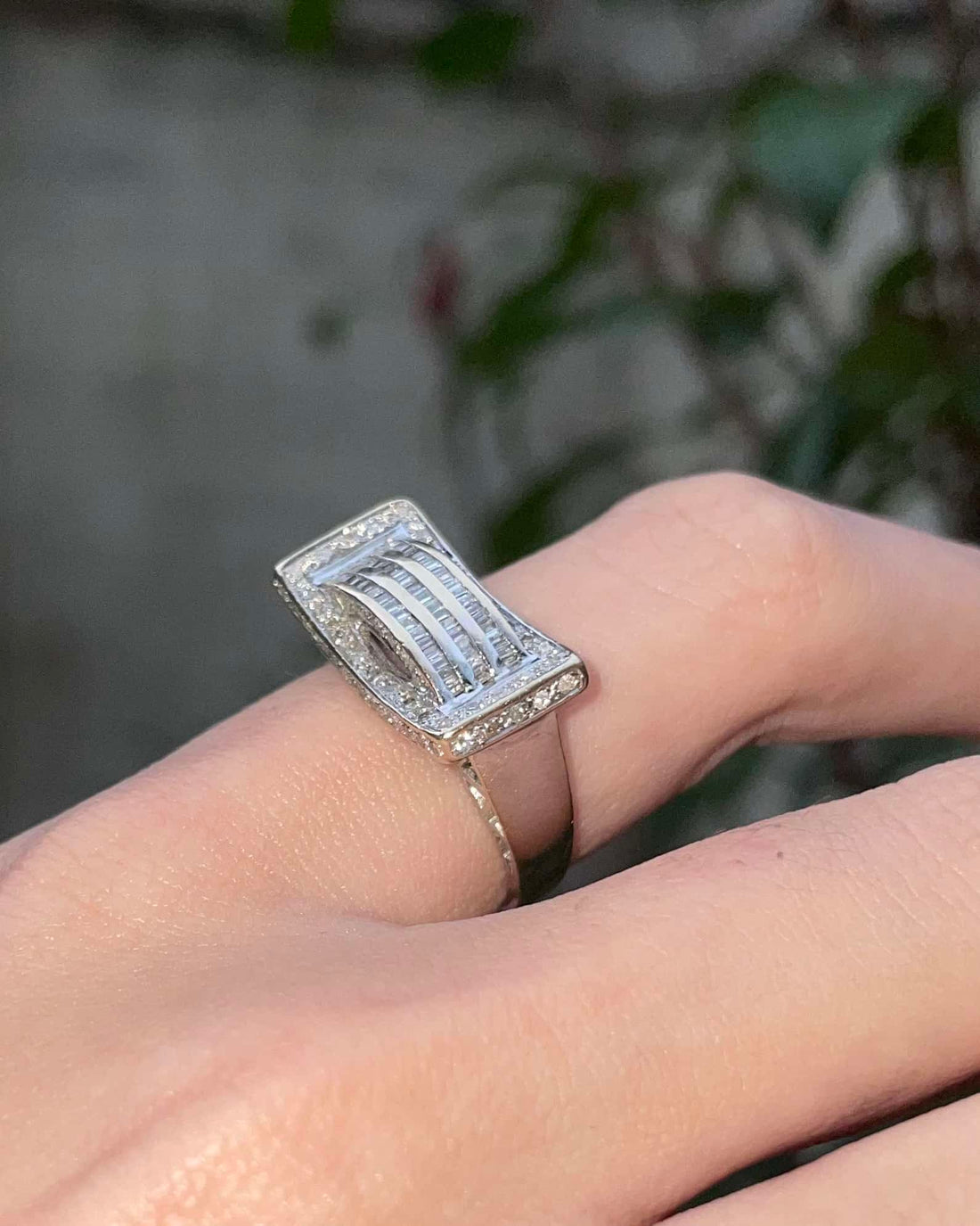 Bague Vintage Tank 124 Diamants &quot;Alyssa&quot;
