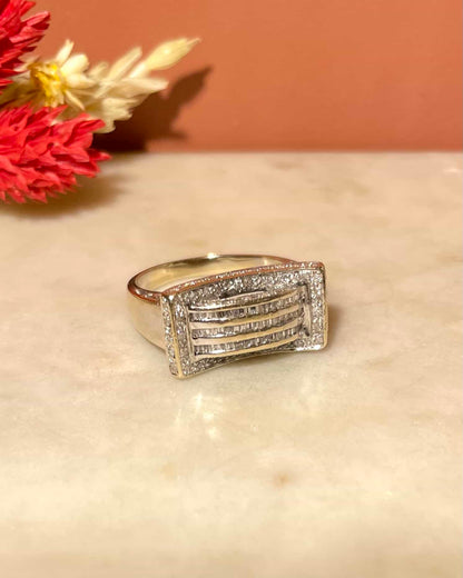 Bague Vintage Tank 124 Diamants &quot;Alyssa&quot;