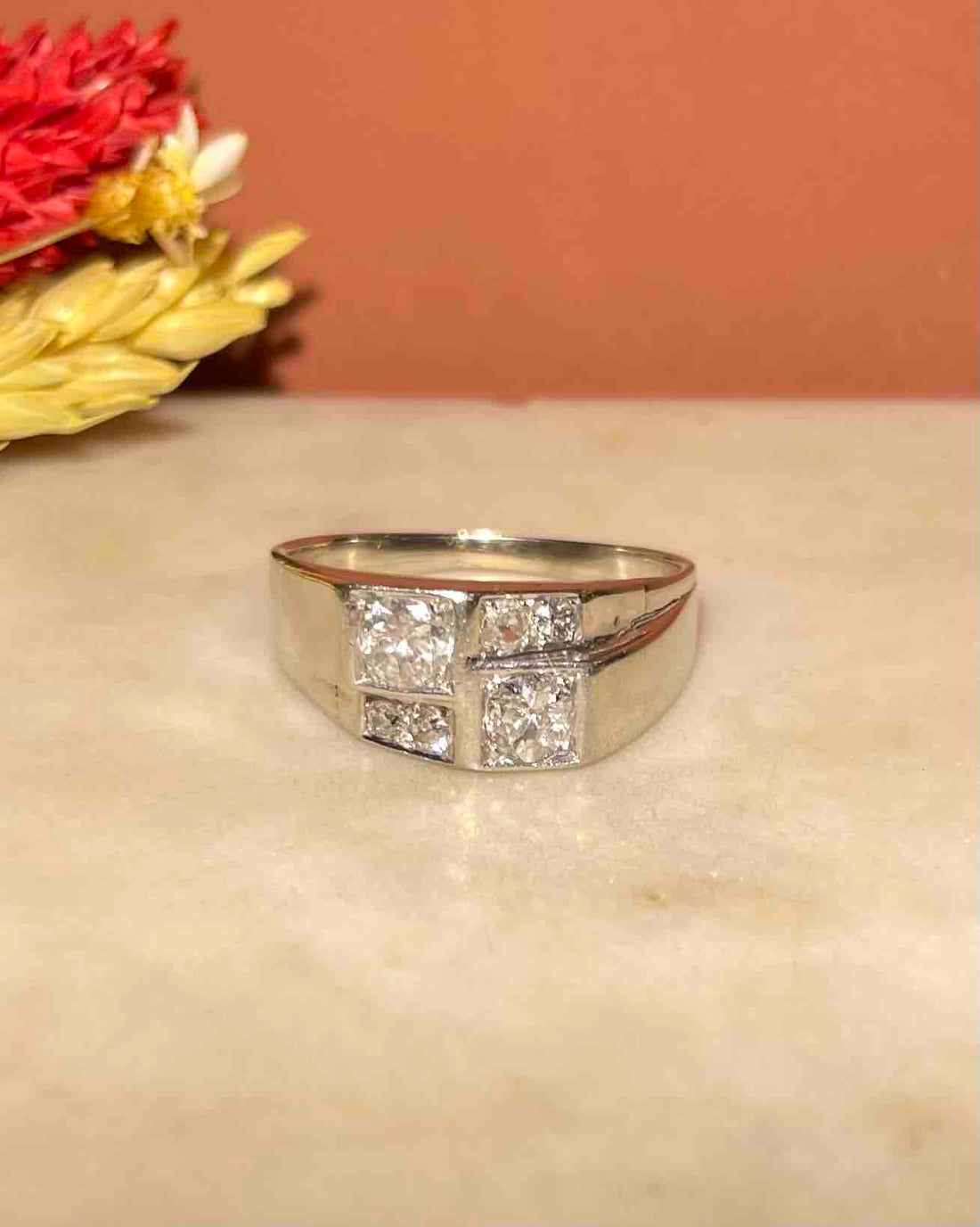 Bague Art-déco Diamants 0.90 carat  &quot;Geneva&quot;