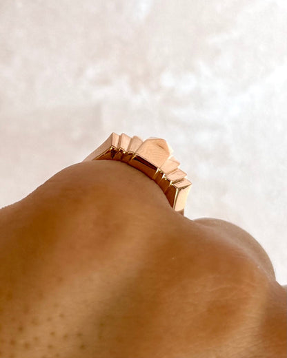 Bague Tank Or Jaune 6.33g "Malika" - Elliade Paris