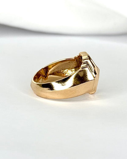 Bague Tank Or Jaune 6.33g "Malika" - Elliade Paris