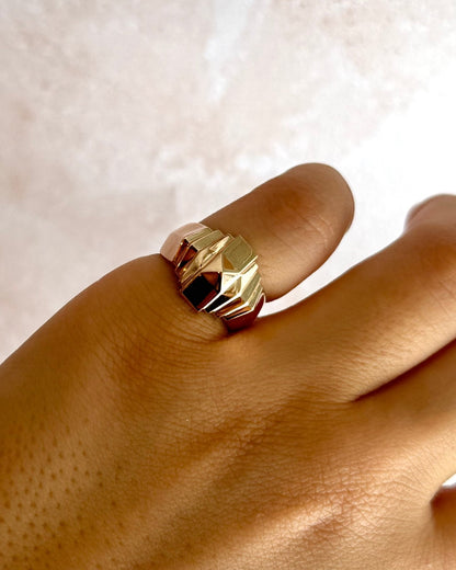 Bague Tank Or Jaune 6.33g "Malika" - Elliade Paris