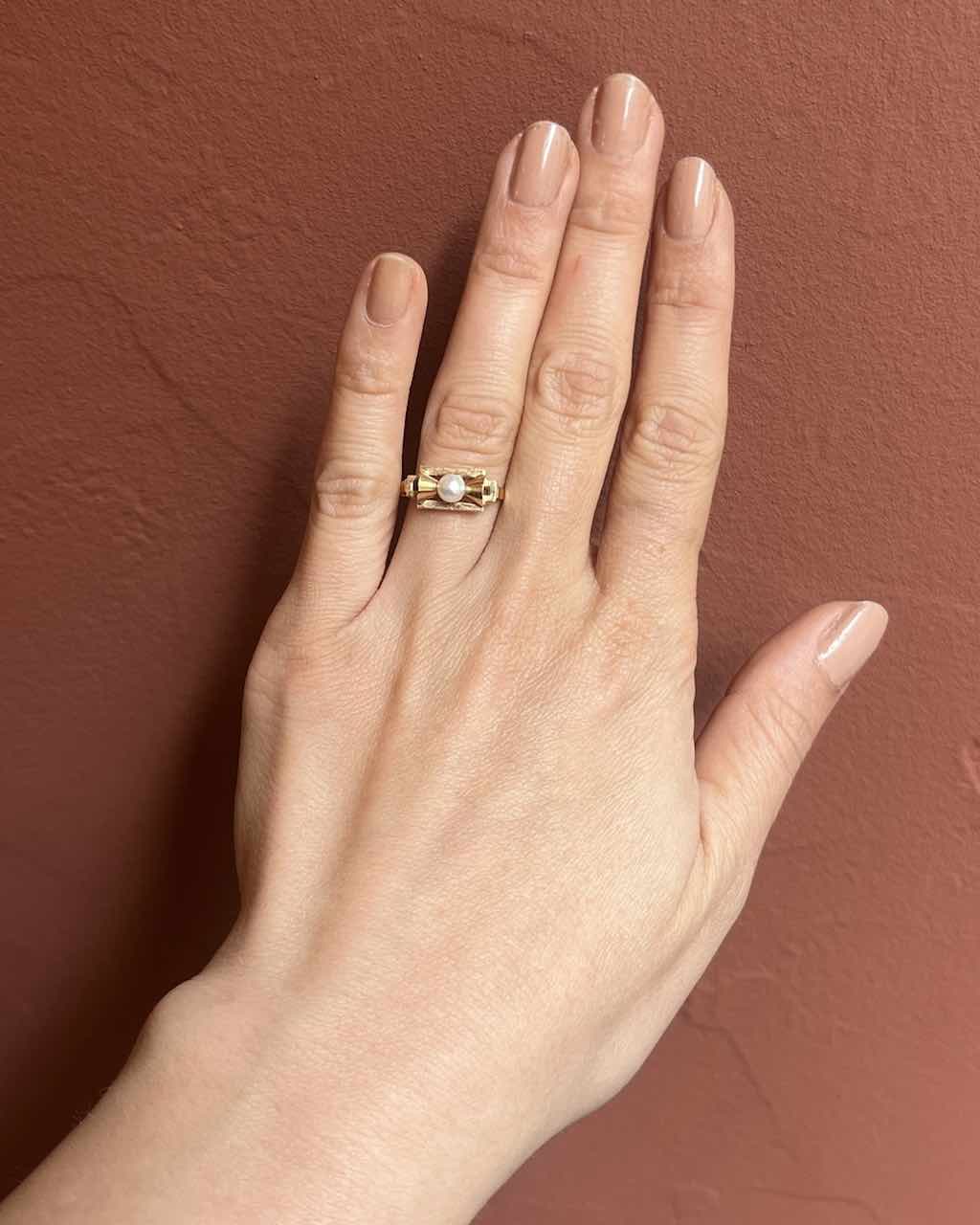 Bague Tank Perle "Aurore" - Elliade Paris