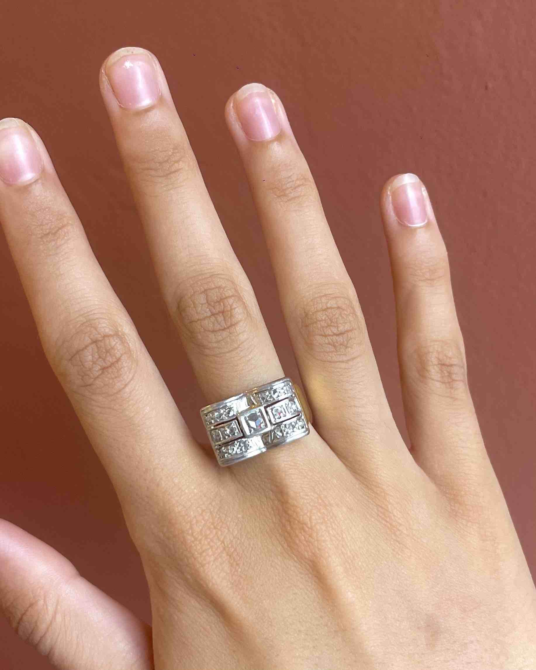 Vintage "Maïa" Diamond Tank Ring