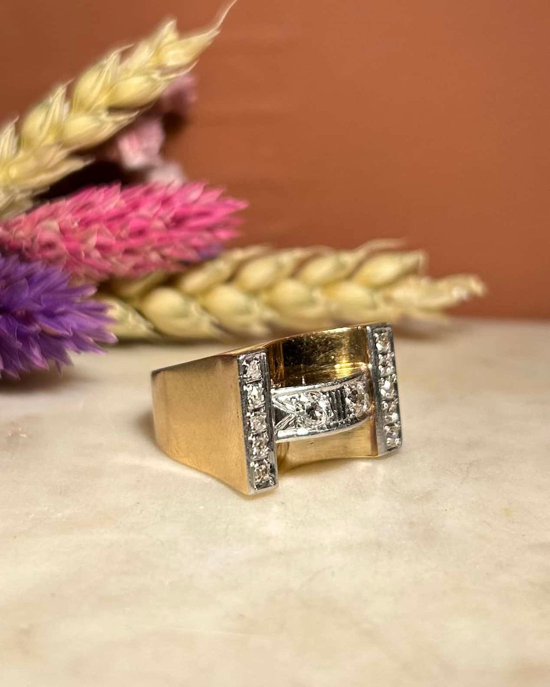 Bague Tank Vintage Diamants &quot;Jayna&quot;